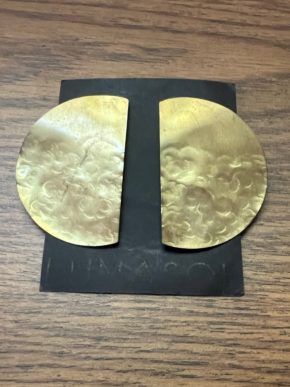 NEW LUNASOL HALF MOON BRASS EARRINGS LUNAR POST